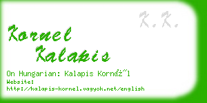 kornel kalapis business card